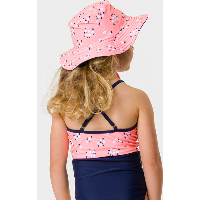 Reversible Bucket Hat, Ditsy Coral - Hats - 7