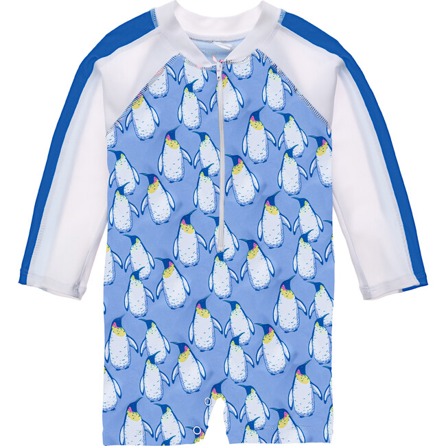 Long Sleeve Sunsuit, Penguin Patrol - One Pieces - 1