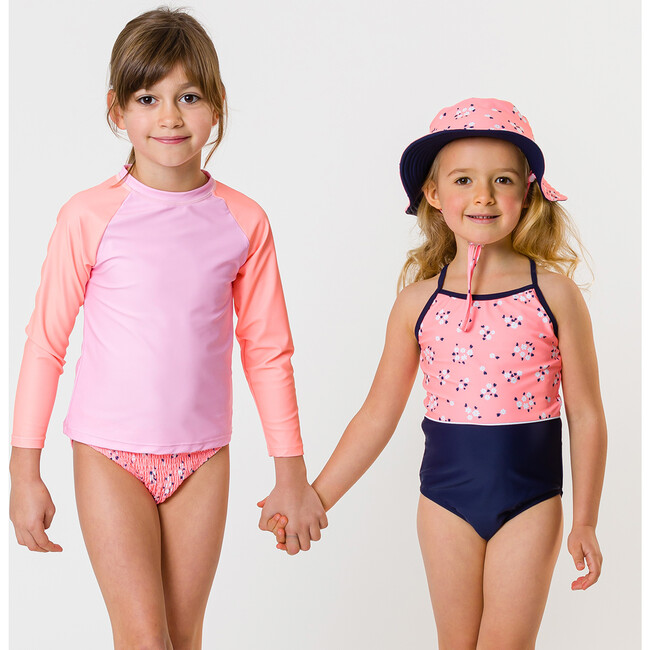 Reversible Bucket Hat, Ditsy Coral - Hats - 8
