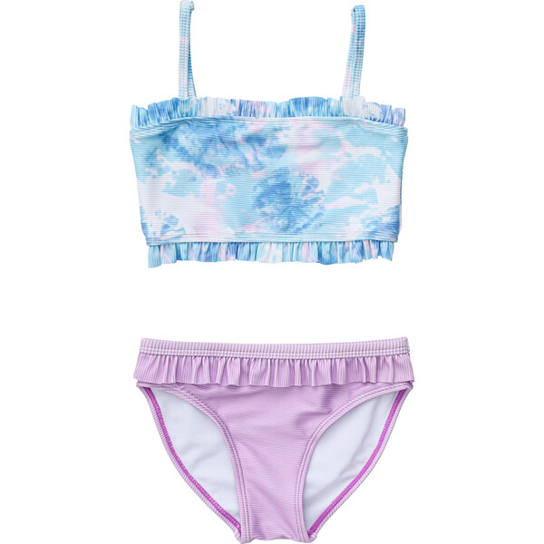 Frilled Bandeau Bikini, Sky Dye - Snapper Rock Swim | Maisonette