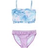 Frilled Bandeau Bikini, Sky Dye - Two Pieces - 1 - thumbnail