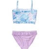 Frilled Bandeau Bikini, Sky Dye - Two Pieces - 3