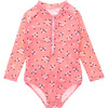 Baby Long Sleeve Surf Suit, Ditsy Coral - One Pieces - 1 - thumbnail