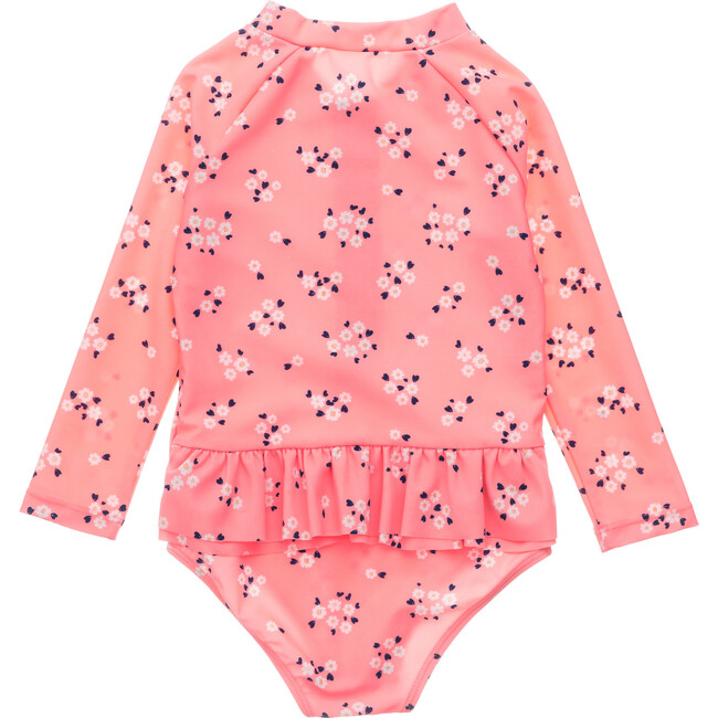Baby Long Sleeve Surf Suit, Ditsy Coral - One Pieces - 3