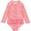 Baby Long Sleeve Surf Suit, Ditsy Coral - One Pieces - 3 - thumbnail