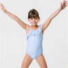 Sustainable Stripe Frill Swimsuit, Powder Blue - One Pieces - 2