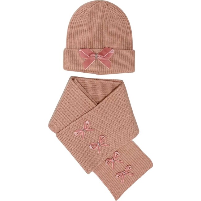 Halo Luxe X Maisonette Stella Hat and Scarf Set, Pink - Mixed Accessories Set - 1
