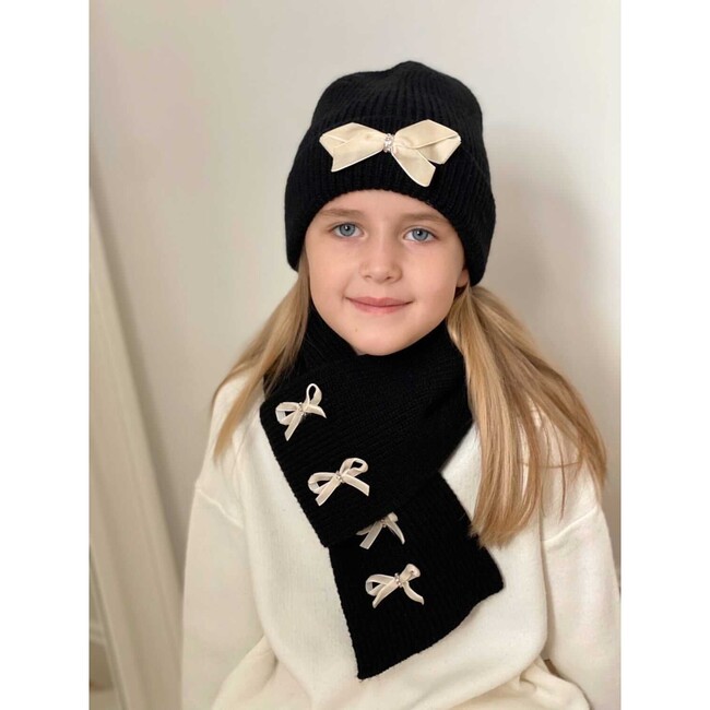 Halo Luxe X Maisonette Stella Hat and Scarf Set, Black