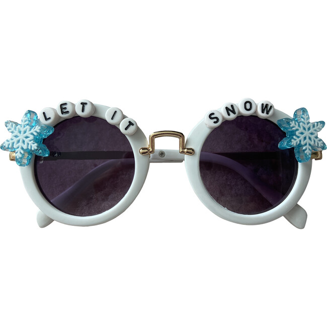 Let It Snow Sunglasses, White and Blue