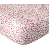 Fiorella Crib Fitted Sheet, Red and Blue Floral - Crib Sheets - 1 - thumbnail