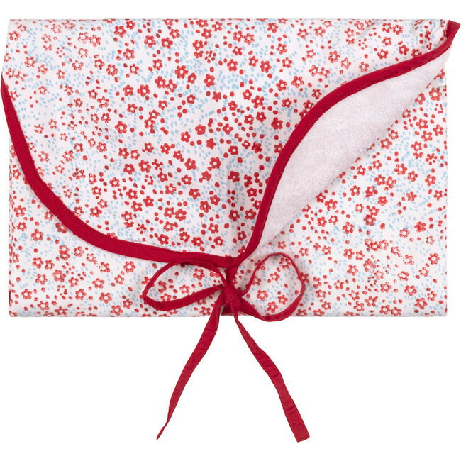 Fiorella Travel Changing Pad, Red and Blue Floral