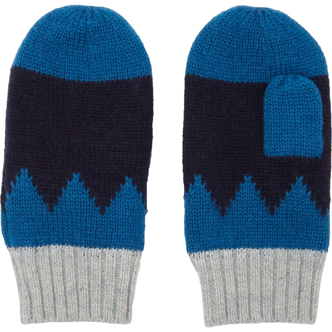 Lined Mittens, Grey & Multi - Gloves - 1