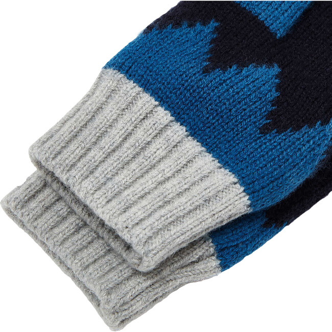 Lined Mittens, Grey & Multi - Gloves - 2