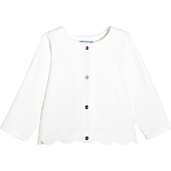 Toddler Fleece Cardigan, White - Cardigans - 1
