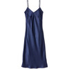 Women's Silk Cosette Night Dress, Navy - Pajamas - 1 - thumbnail