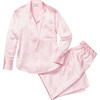 Women's Silk Pajama Set, Pink - Pajamas - 1 - thumbnail