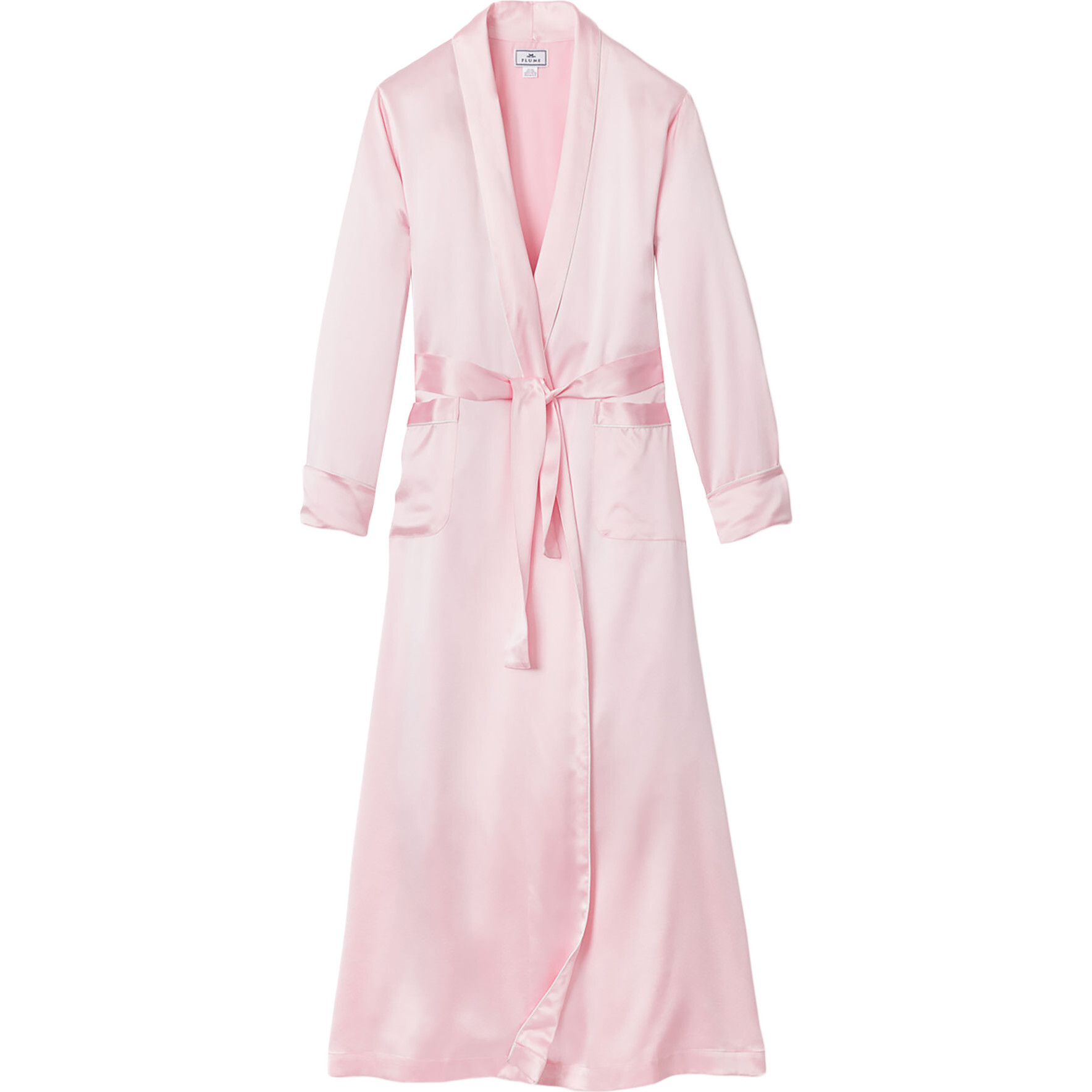 Women's Silk Long Robe, Pink - Robes - 1