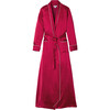 Women's Silk Polka Dot Long Robe, Bordeaux - Pajamas - 1 - thumbnail