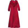 Women's Silk Polka Dot Anastasia Night Dress, Bordeaux - Pajamas - 1 - thumbnail