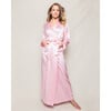 Women's Silk Long Robe, Pink - Robes - 2