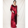 Women's Silk Polka Dot Anastasia Night Dress, Bordeaux - Pajamas - 2