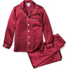 Silk Polka Dot Classic Pajama Set, Bordeaux - Pajamas - 1 - thumbnail