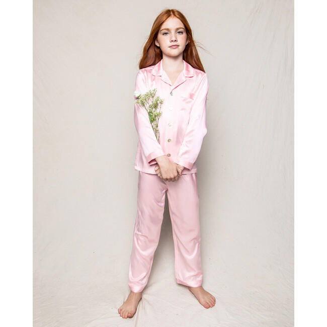 Silk Classic Pajama Set, Pink - Pajamas - 2