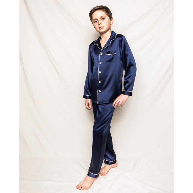Silk Classic Pajama Set, Navy