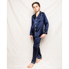 Silk Classic Pajama Set, Navy - Pajamas - 2