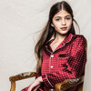 Silk Polka Dot Classic Pajama Set, Bordeaux - Pajamas - 2