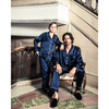 Silk Classic Pajama Set, Navy - Pajamas - 3 - thumbnail