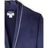 Women's Silk Long Robe, Navy - Pajamas - 4 - thumbnail