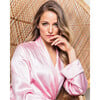 Women's Silk Long Robe, Pink - Robes - 4