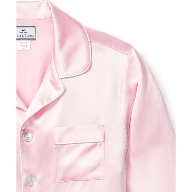 Silk Classic Pajama Set, Pink - Pajamas - 4