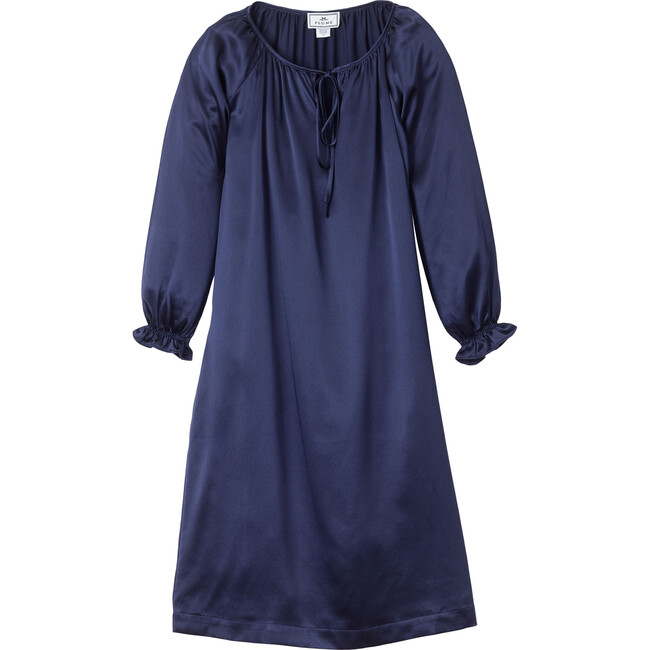 Silk Delphine Nightgown, Navy - Pajamas - 1