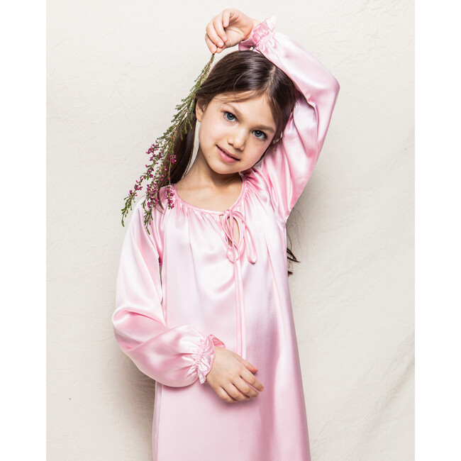 Silk Delphine Nightgown, Pink - Pajamas - 2