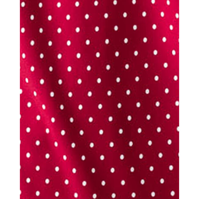 Women's Silk Polka Dots Pajama Set, Bordeaux - Pajamas - 4