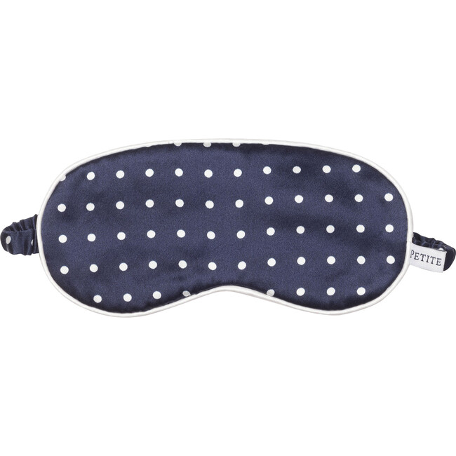 Children's Silk Polka Dot Sleep Mask, Navy - Eye Masks - 1