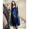 Women's Silk Cosette Night Dress, Navy - Pajamas - 7 - thumbnail
