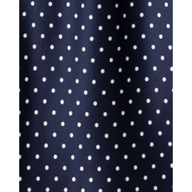 Silk Polka Dot Classic Pajama Set, Navy - Pajamas - 6
