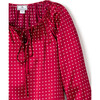 Silk Polka Dot Delphine Nightgown, Bordeaux - Pajamas - 4 - thumbnail