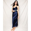 Women's Silk Cosette Night Dress, Navy - Pajamas - 8 - thumbnail