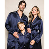 Men's Silk Polka Dots Pajama Set, Navy - Pajamas - 5 - thumbnail
