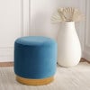 Azai Round Ottoman, Blue/Gold - Accent Seating - 2