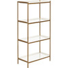 Daniella 4-Tier Etagere, White/Brass - Bookcases - 3