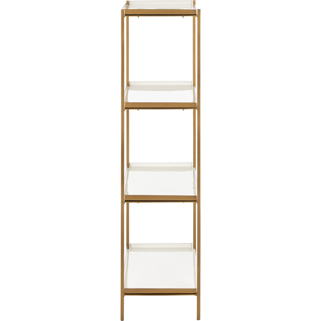 Daniella 4-Tier Etagere, White/Brass - Bookcases - 4