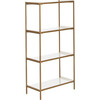 Daniella 4-Tier Etagere, White/Brass - Bookcases - 5