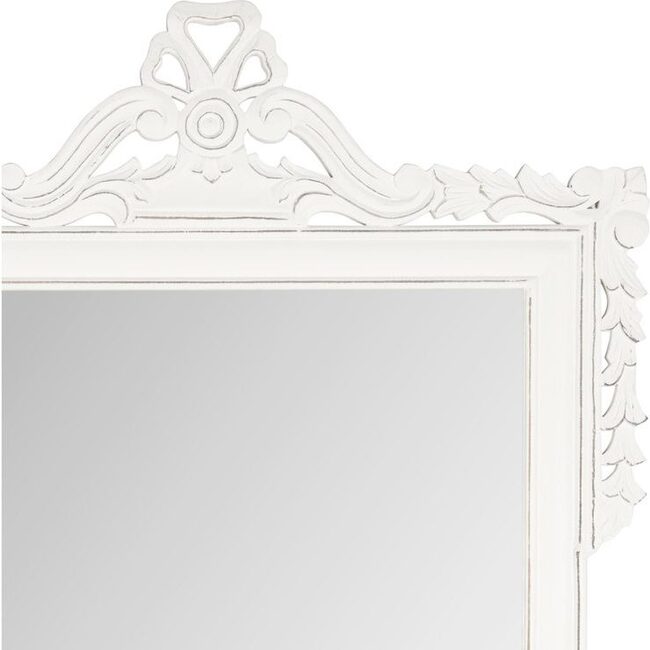 Pediment Mirror, White