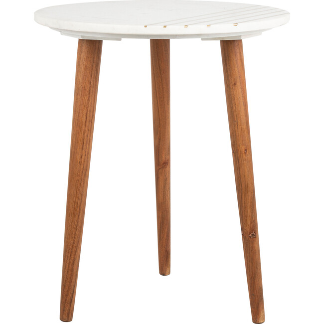 Valerie Round Marble Accent Table, Brown Multi - Accent Tables - 1