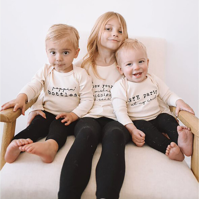 Poppin' Bottles Long Sleeve Onesie, Black - Onesies - 3